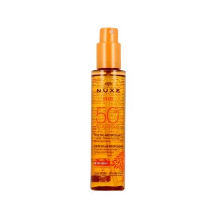 nuxe sun huile bronzante visage+corps spf50