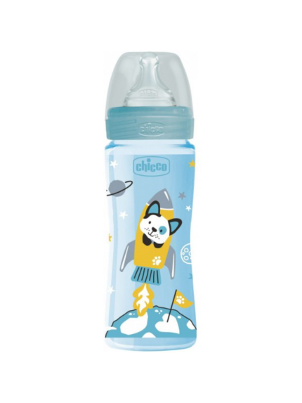 chicco  biberon plastique 330ml boy