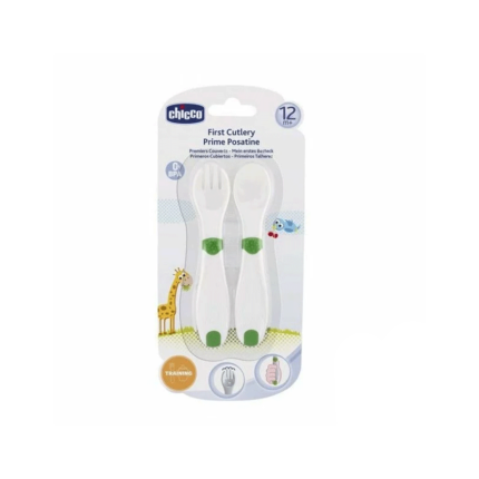 chicco set de cuillere 12m+ vert