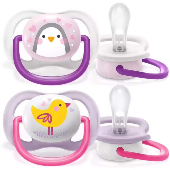 avent sucette ultra air animals fille 0-6m b/2 – Image 1