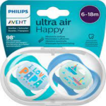 avent sucette happy bleu 6-18m b/2