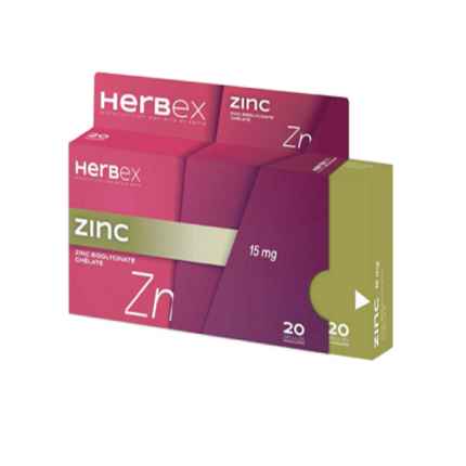 naturalium herbex zinc 15mg b/20
