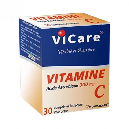 pharmacare vicare vitamine c 300mg bt/30 comprimes