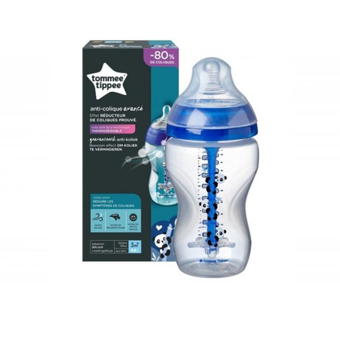 Tommee Tippee biberon anti-colique en verre ours bleu 0+m 250ml – Image 1