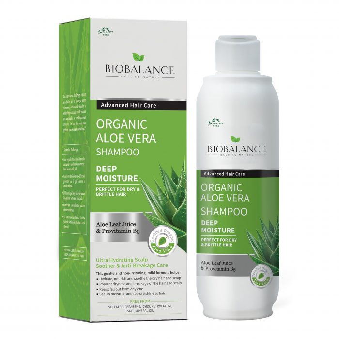 BioBalance Shampooing Aloe Vera Bio cheveux secs 330ML – Image 1