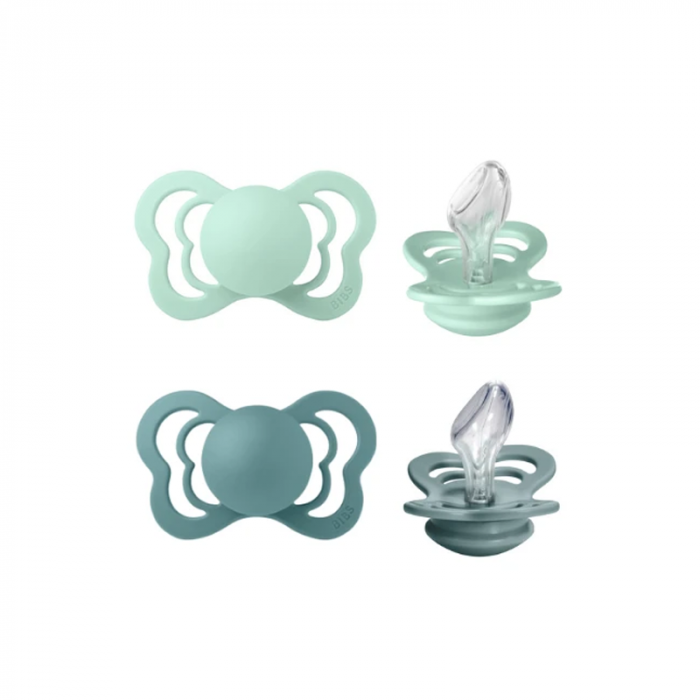 Bibs sucette couture nordic mint/island sea 0-6M lot de 2 – Image 1