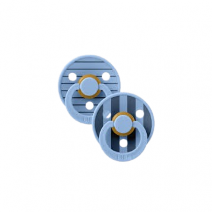 Bibs sucette colour bleu steel bleu 0-6m lot de 2 – Image 1