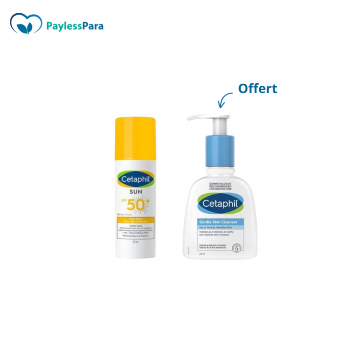 Cetaphil pack fluide teinte spf50+ 50ml+ gel nettoyant 236ml – Image 1