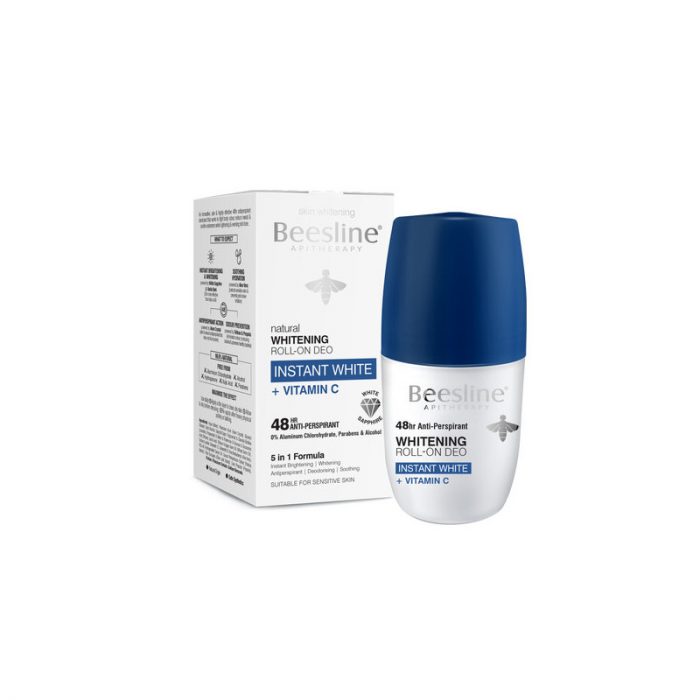 Beesline déodorant roll on éclaircissante instant white+ vit c 48h 50ml – Image 1